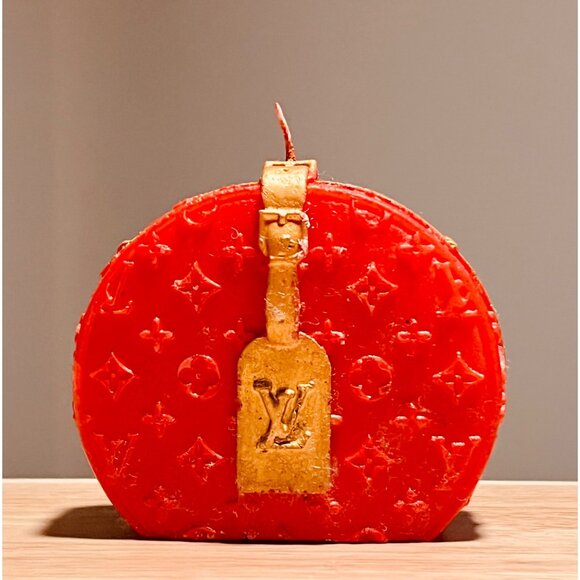 Inspired Red & Gold Decorative Candle - Picture 6 of 9